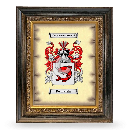 De marsin Coat of Arms Framed - Heirloom